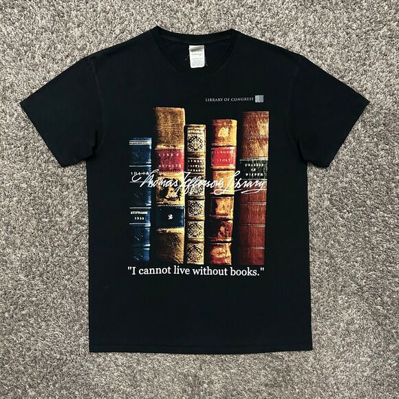 Thomas Jeffersons Book Shirt History Quote Graphic Tee y2k Black S/M - Picture 3 of 7
